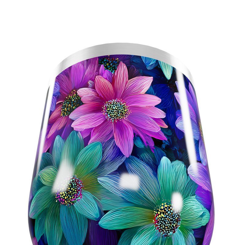 Copo Térmico Slim - Floral Colorido Inox