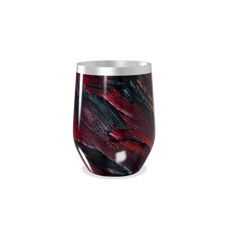 Copo Térmico Slim - Preto e Vermelho Marmorizado