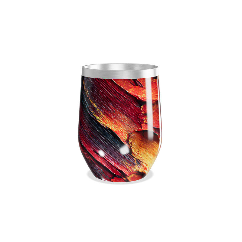 Copo Térmico Slim - Preto e Vermelho Marmorizado