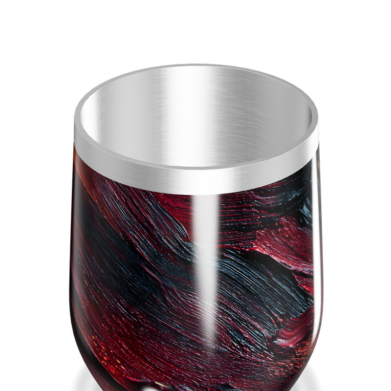 Copo Térmico Slim - Preto e Vermelho Marmorizado