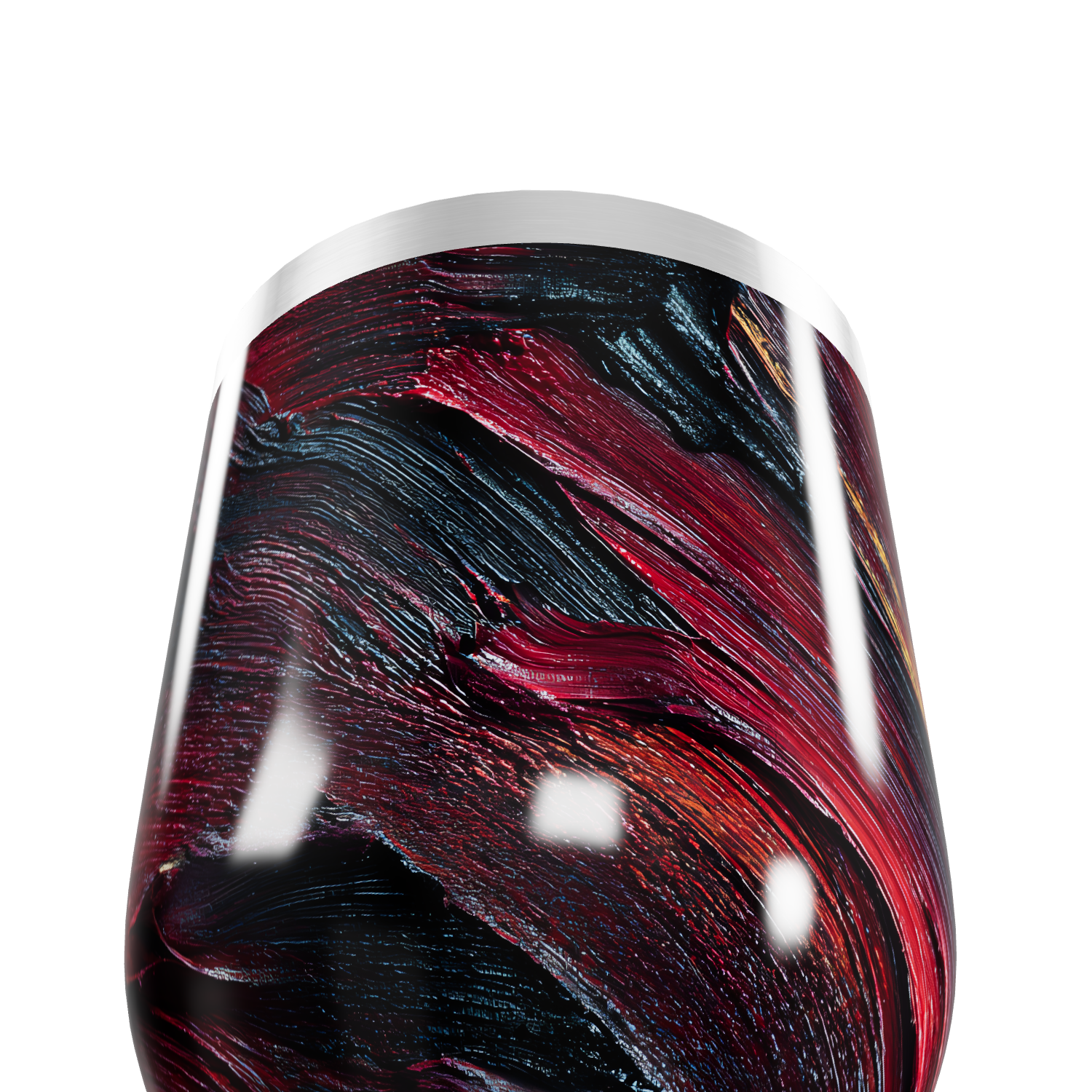 Copo Térmico Slim - Preto e Vermelho Marmorizado