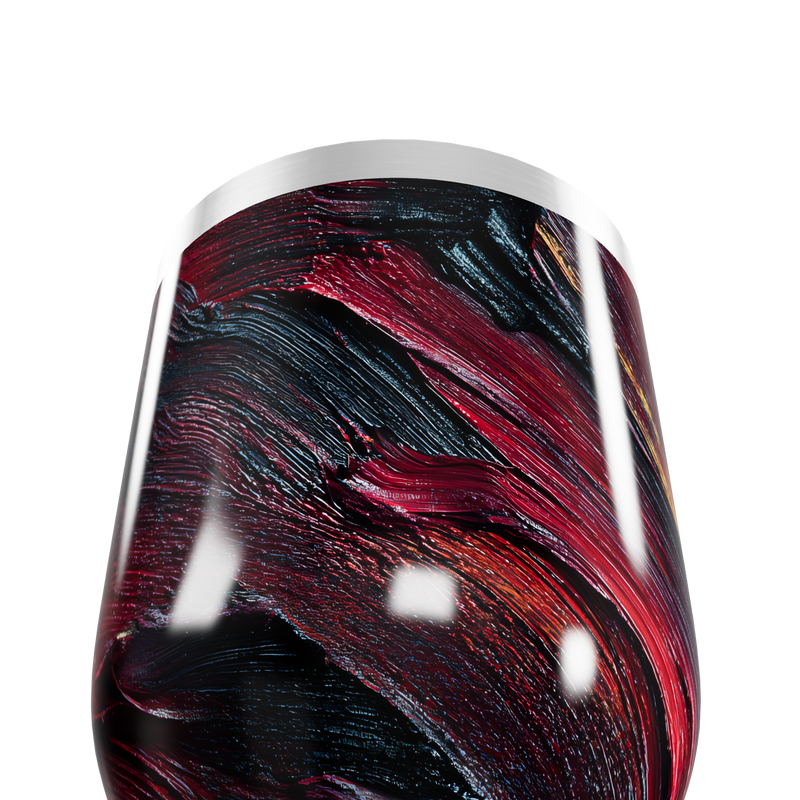 Copo Térmico Slim - Preto e Vermelho Marmorizado