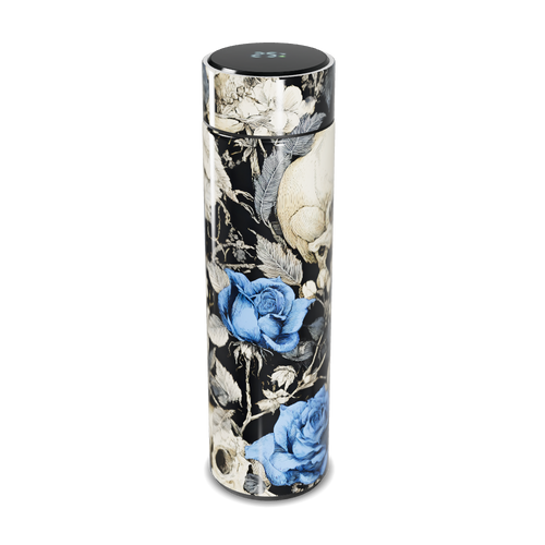 Garrafa Térmica Touch - Floral Azul e Preto