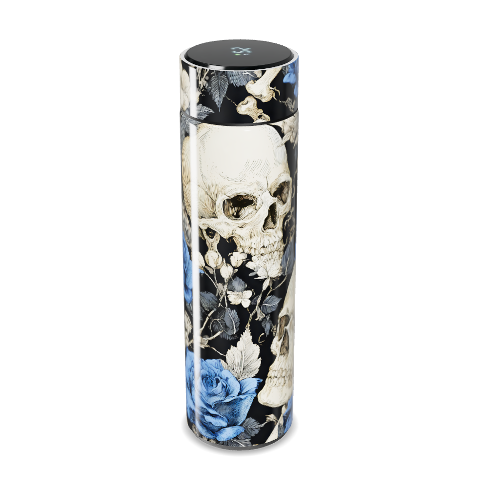 Garrafa Térmica Touch - Floral Azul e Preto