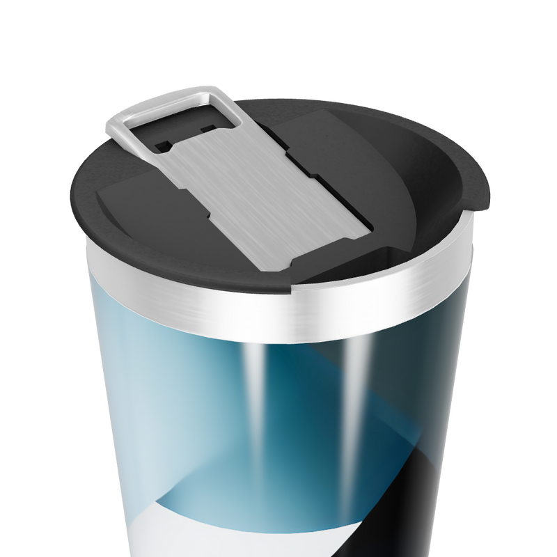 Copo Térmico - Geométrico Azul e Preto