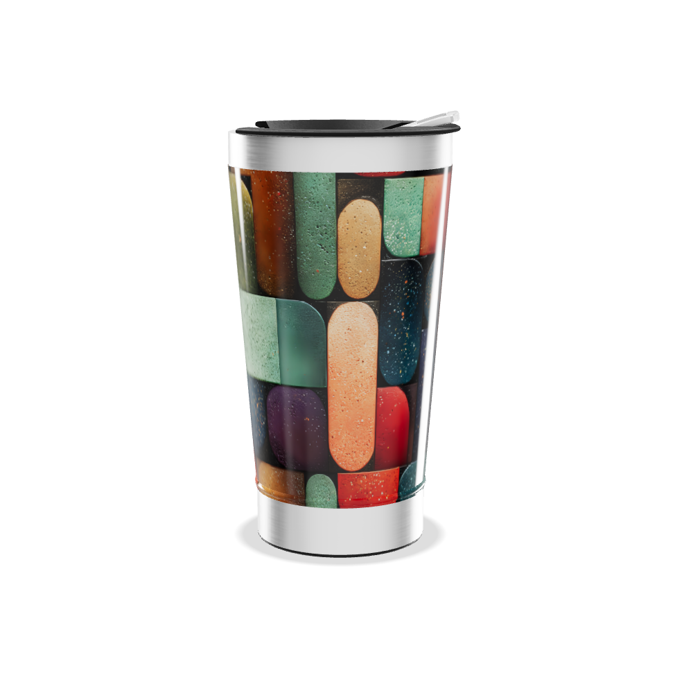 Copo Térmico - Estampa Colorida Geométrica
