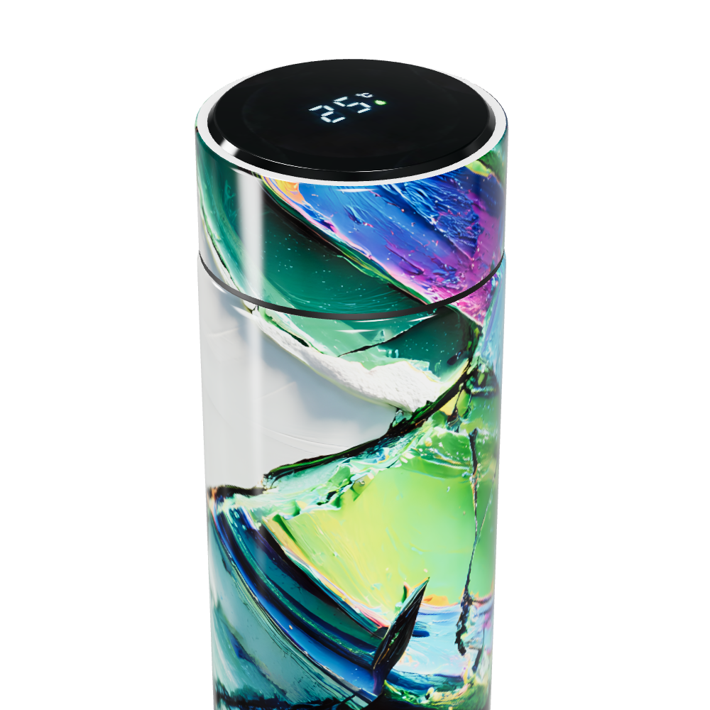 Garrafa Térmica Touch - Design Abstrato Colorido