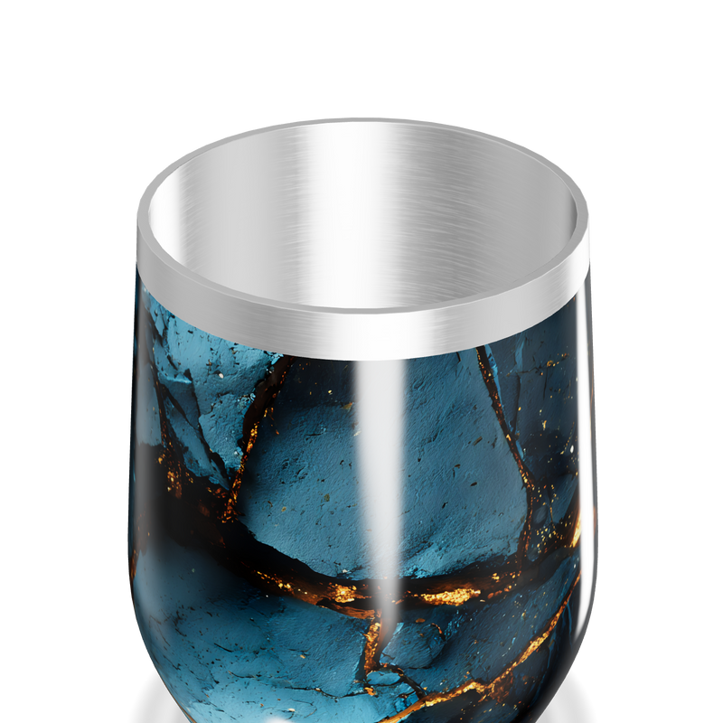 Copo Térmico Slim Azul Marmorizado Inox