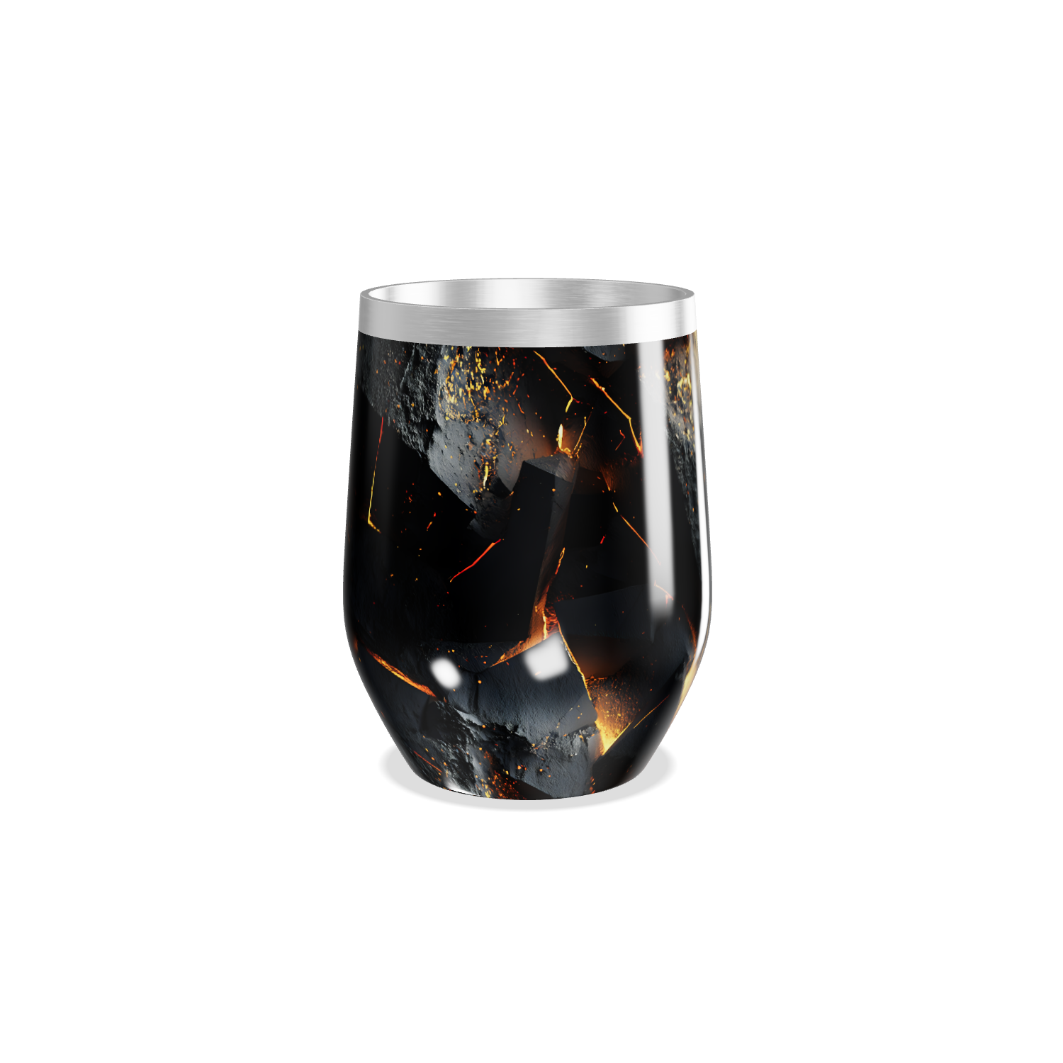 Copo Térmico Slim - Preto com Detalhes Dourados