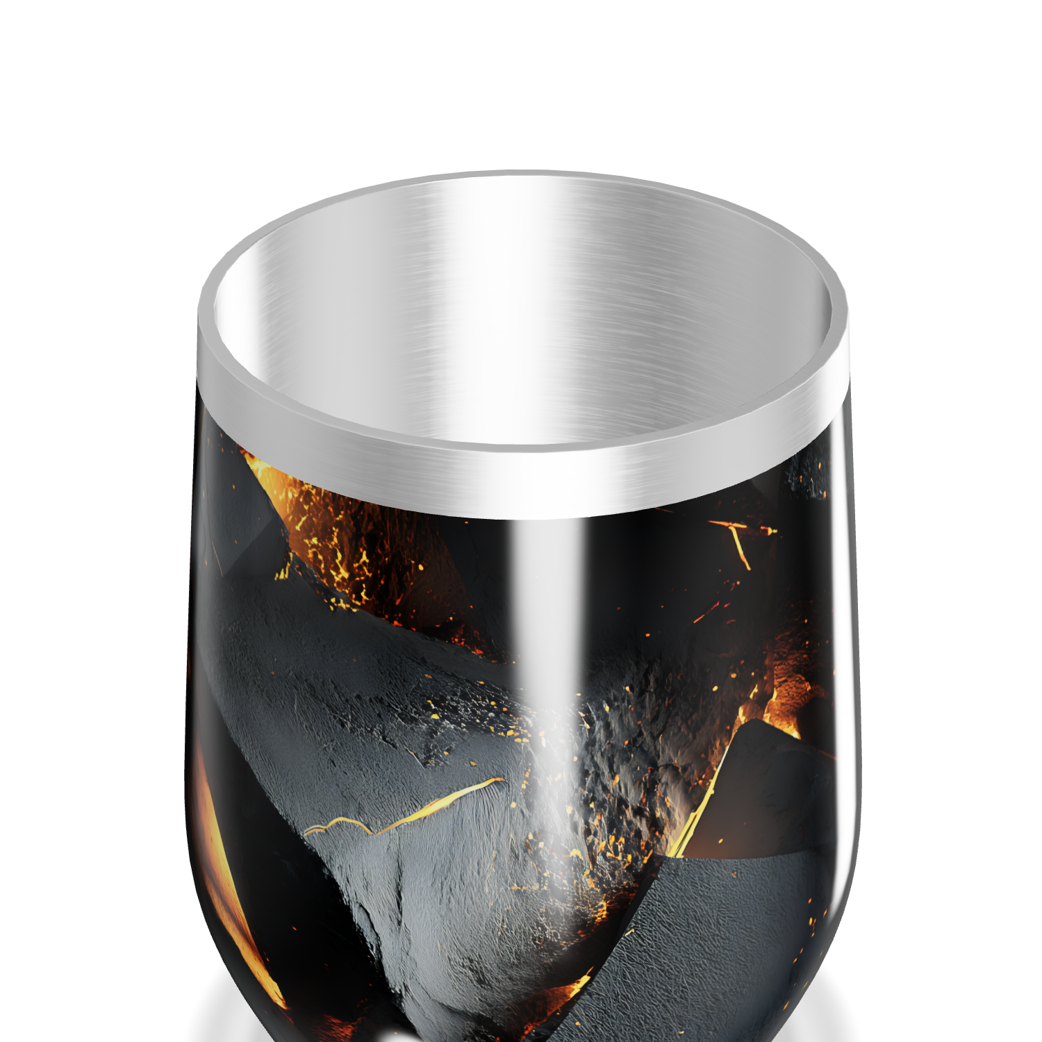 Copo Térmico Slim - Preto com Detalhes Dourados