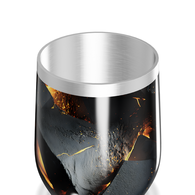 Copo Térmico Slim - Preto com Detalhes Dourados