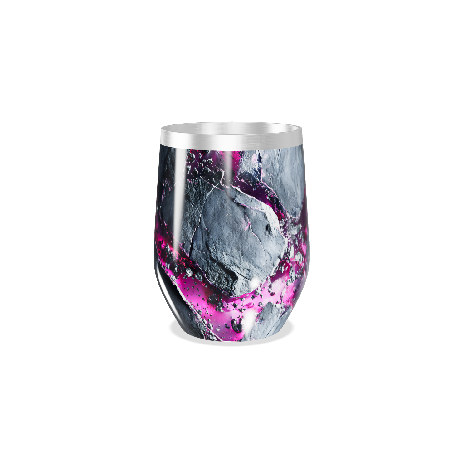 Copo Térmico Slim - Preto com rosa marmorizado