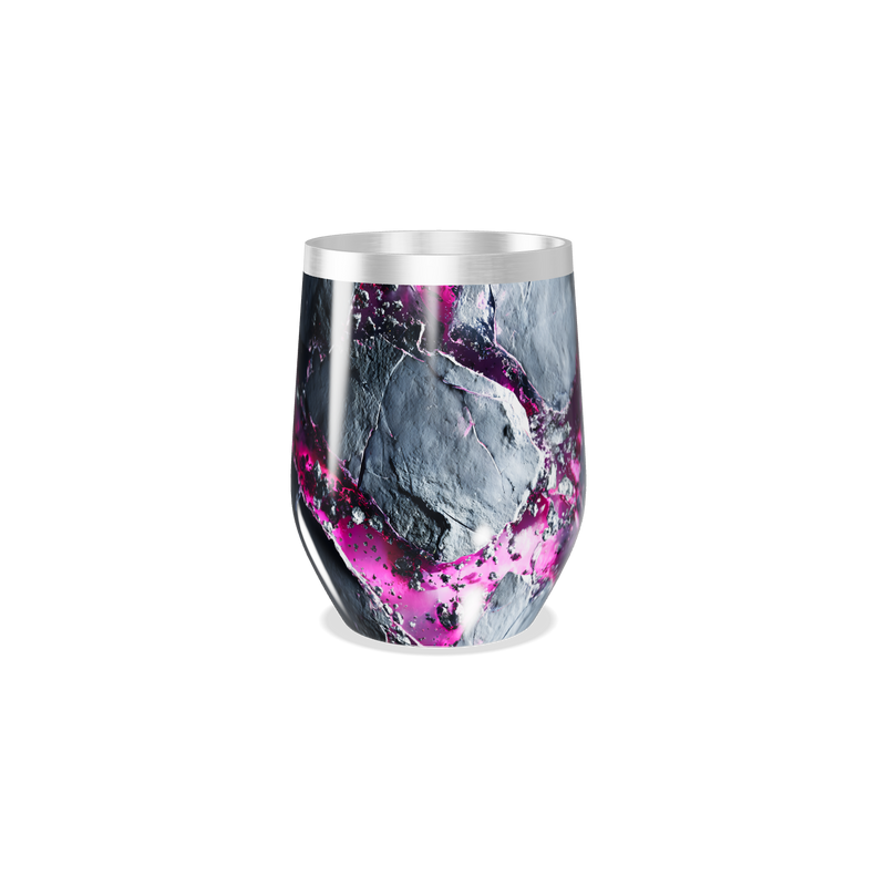 Copo Térmico Slim - Preto com rosa marmorizado