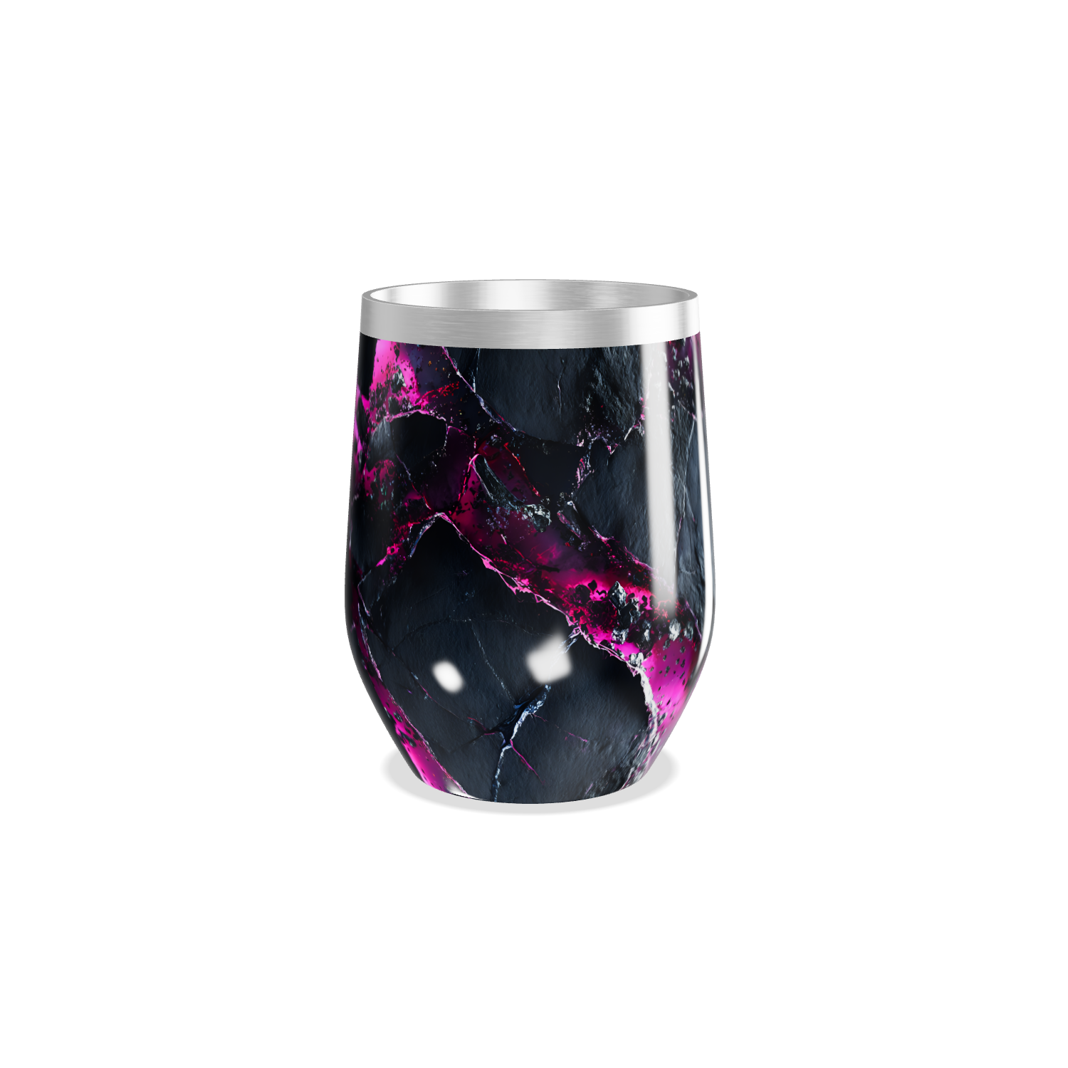 Copo Térmico Slim - Preto com rosa marmorizado