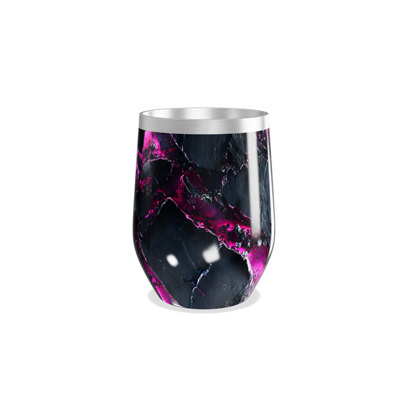 Copo Térmico Slim - Preto com rosa marmorizado