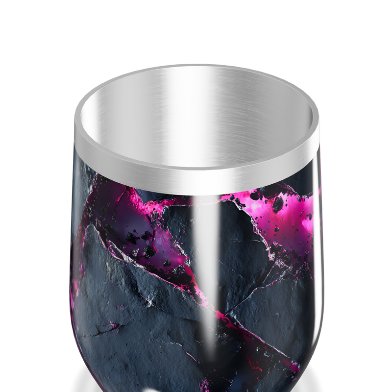 Copo Térmico Slim - Preto com rosa marmorizado