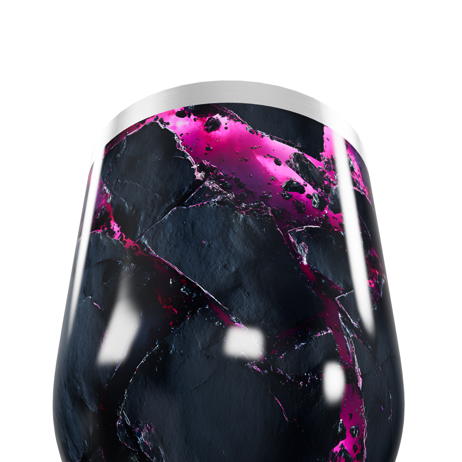 Copo Térmico Slim - Preto com rosa marmorizado