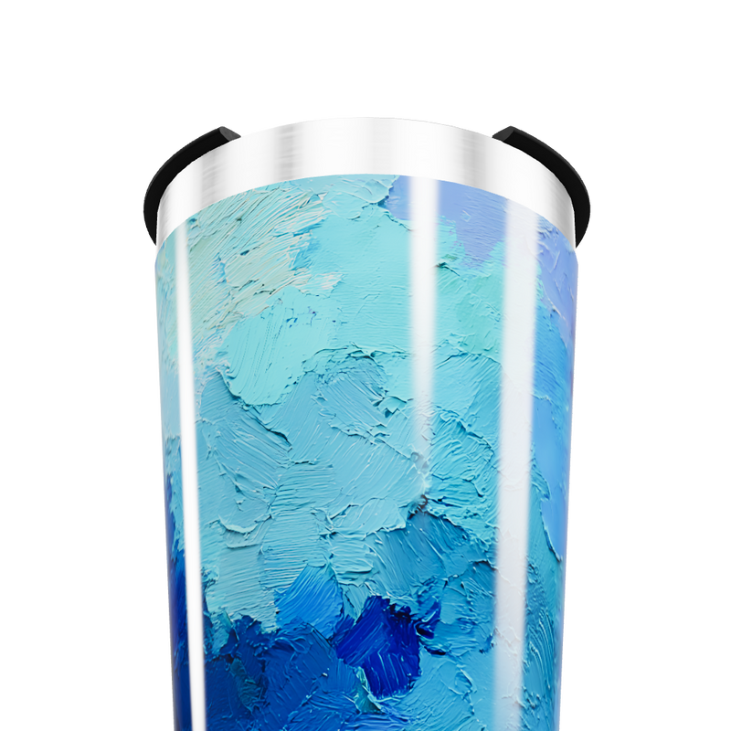 Copo Térmico - Azul Pintura Abstrata