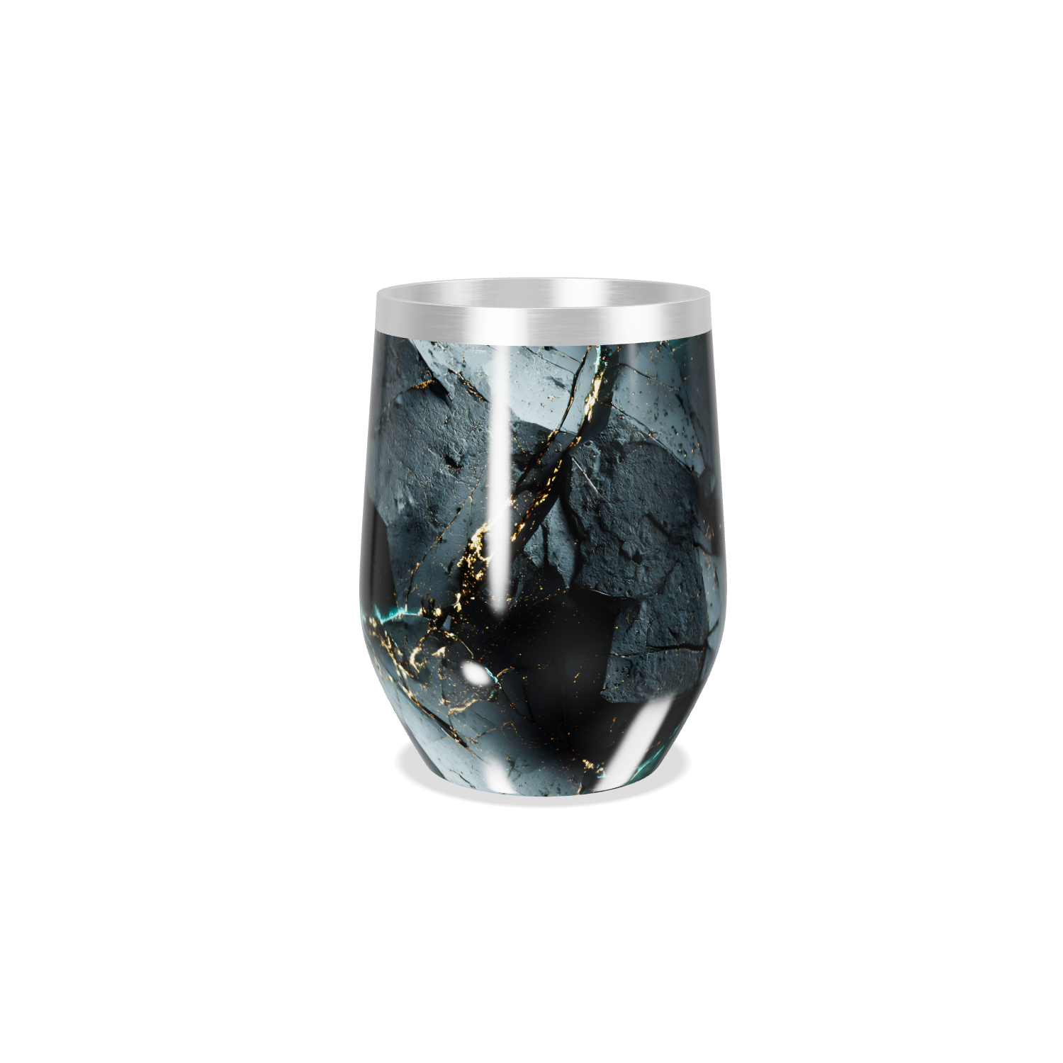 Copo Térmico Slim - Preto Mármore Inox