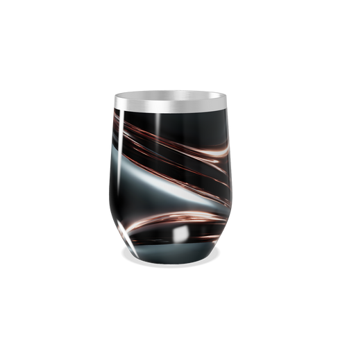 Copo Térmico Slim Preto - Aço Inox com Listras