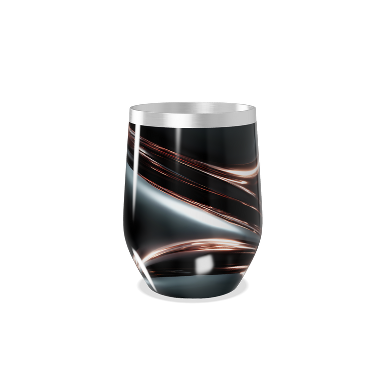 Copo Térmico Slim Preto - Aço Inox com Listras