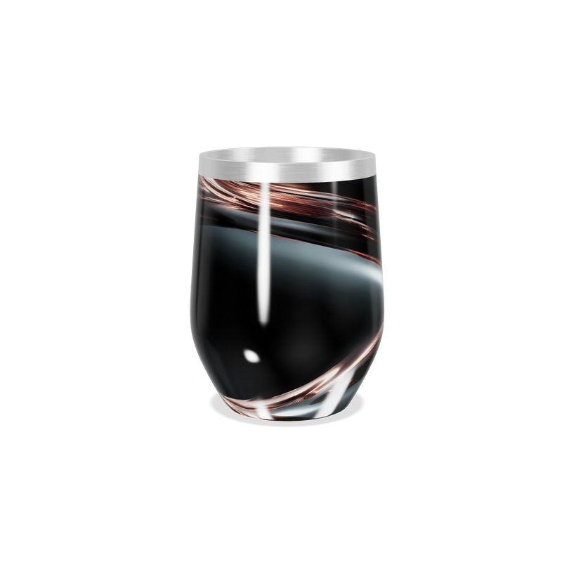 Copo Térmico Slim Preto - Aço Inox com Listras