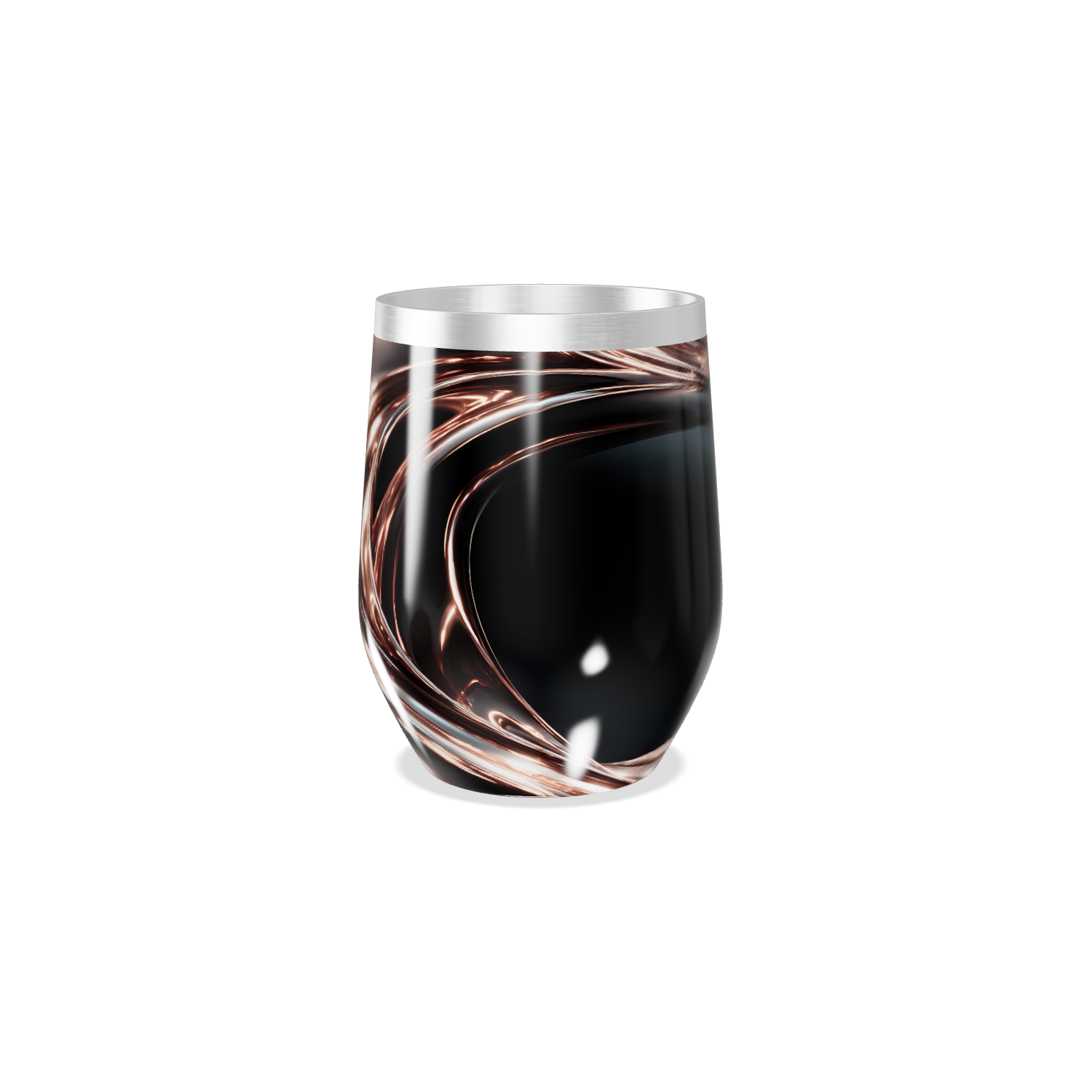 Copo Térmico Slim Preto - Aço Inox com Listras