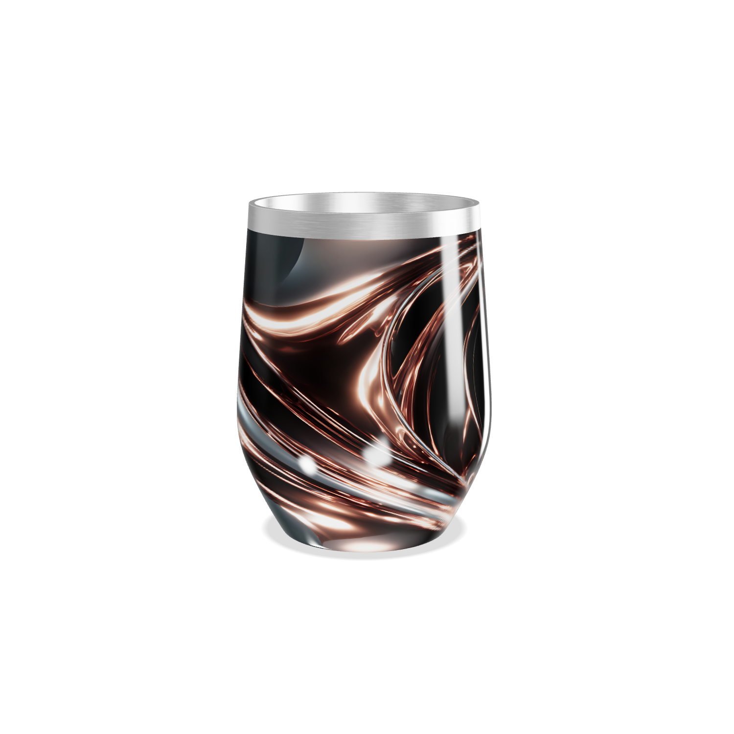 Copo Térmico Slim Preto - Aço Inox com Listras