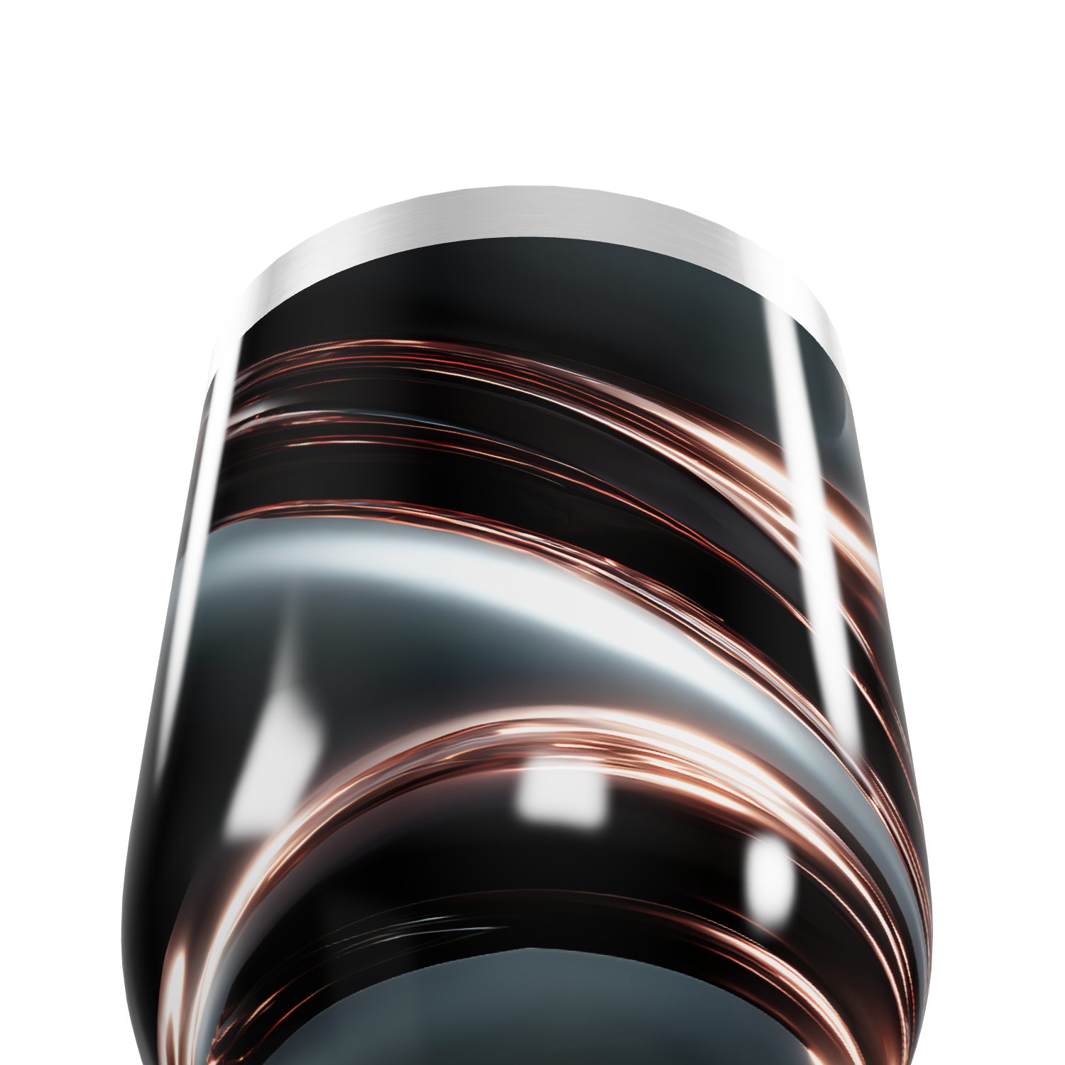 Copo Térmico Slim Preto - Aço Inox com Listras