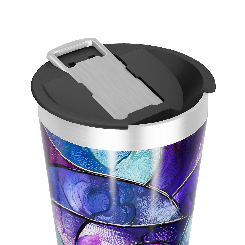 Copo Térmico - Design Abstrato Azul e Roxo