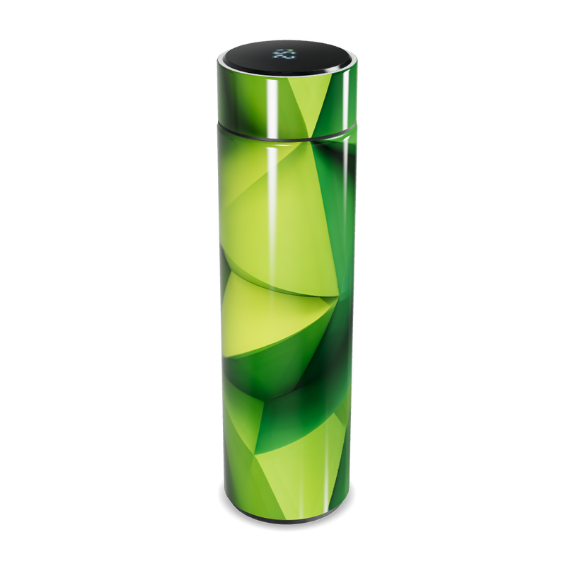 Garrafa Térmica Touch - Verde com estampa moderna