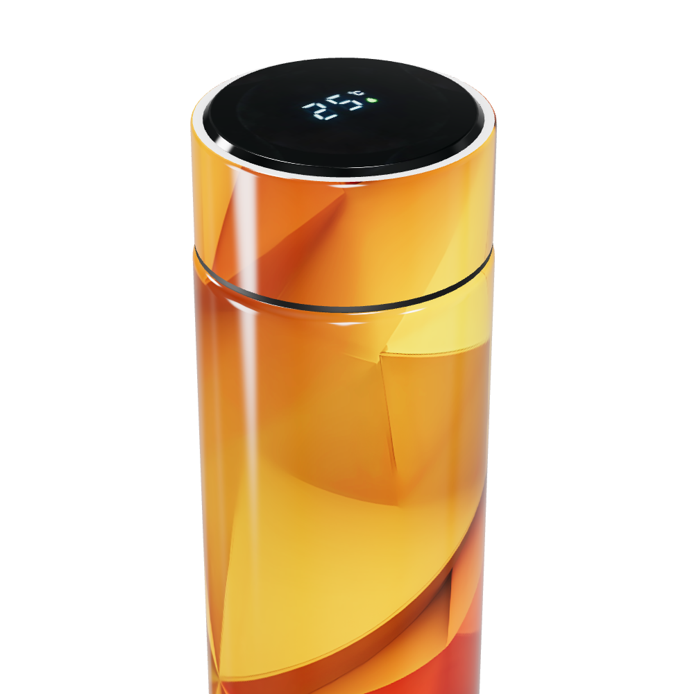 Garrafa Térmica Touch - Estampa Abstrata Laranja