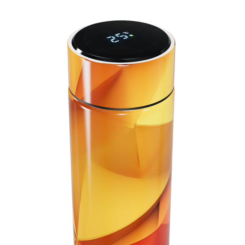 Garrafa Térmica Touch - Estampa Abstrata Laranja