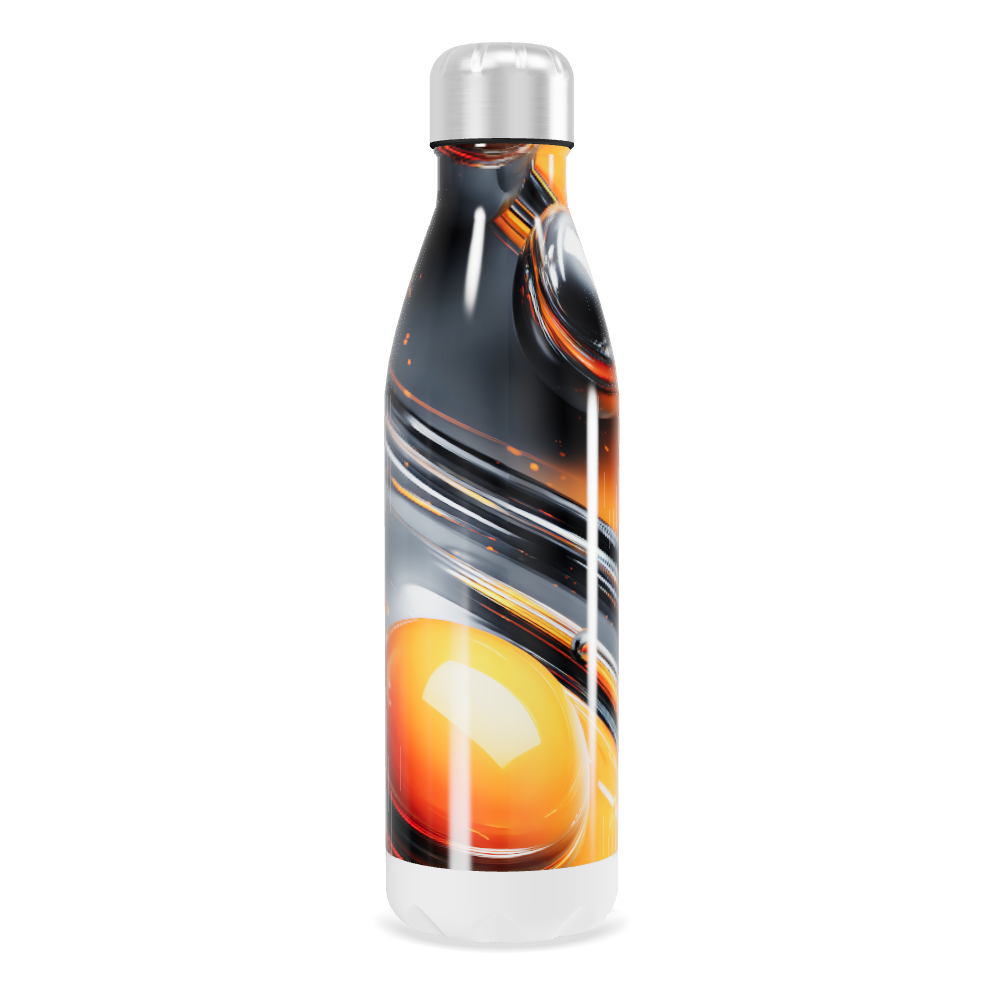 Garrafa Inox - Estampa Laranja e Cinza