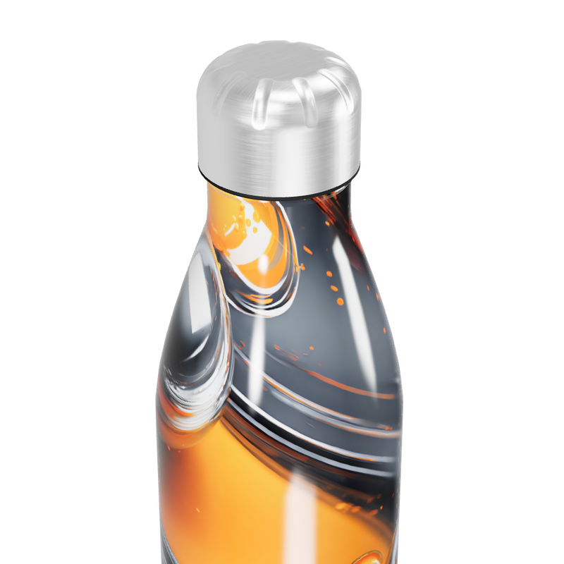 Garrafa Inox - Estampa Laranja e Cinza