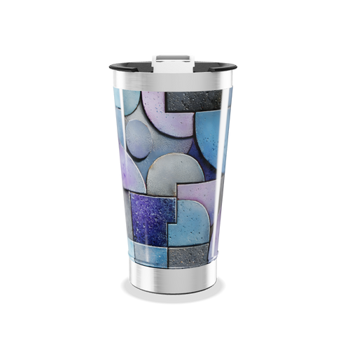 Copo Térmico - Azul Geométrico Inox