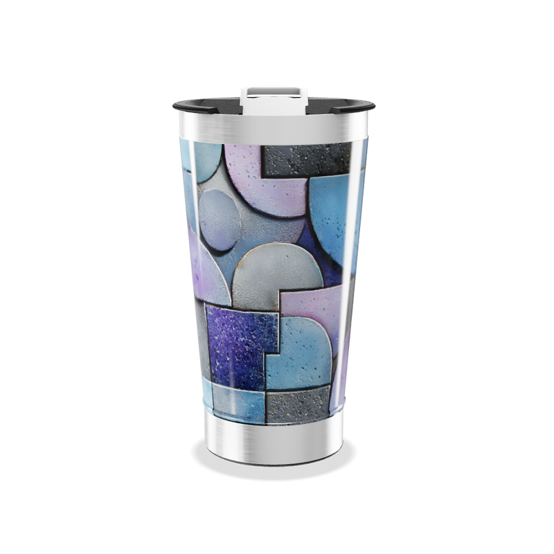 Copo Térmico - Azul Geométrico Inox