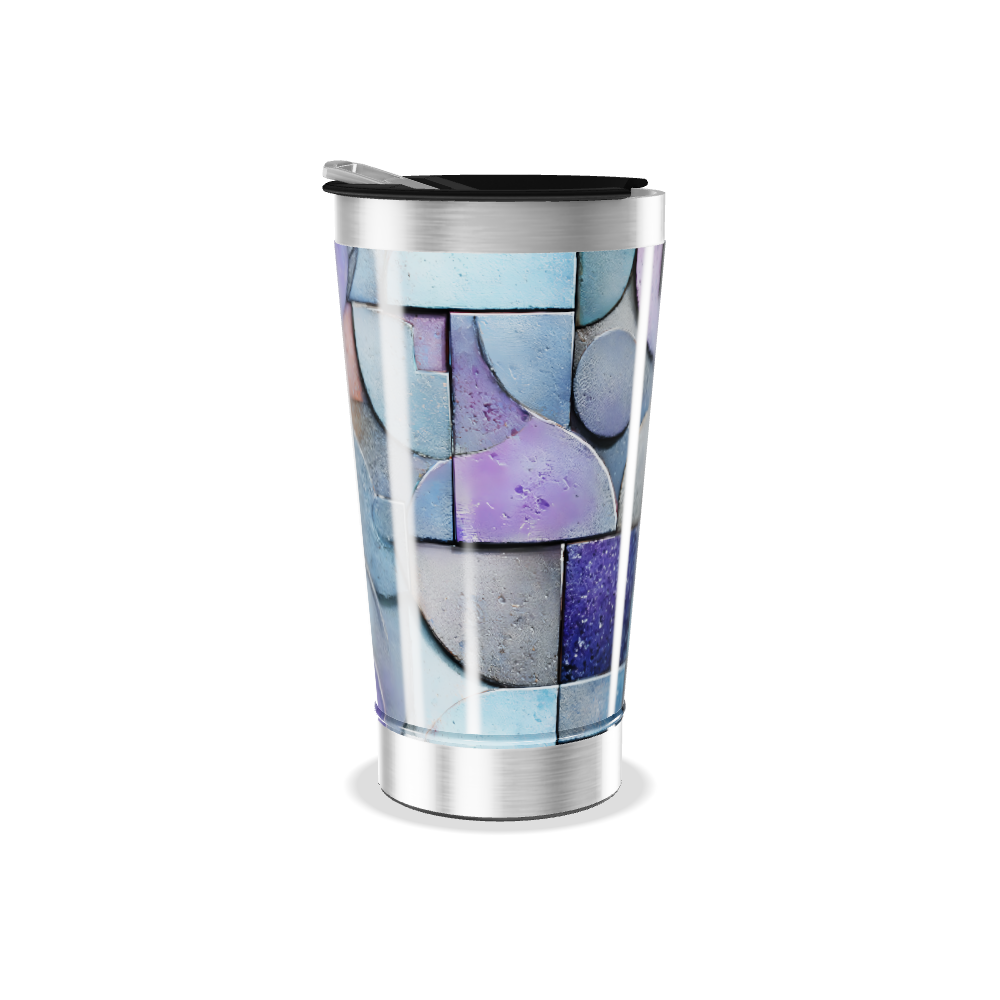 Copo Térmico - Azul Geométrico Inox