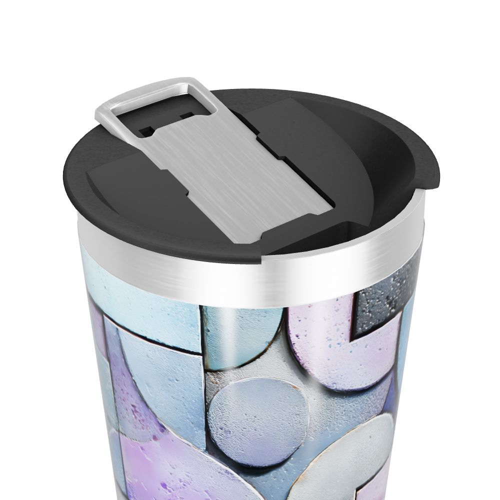 Copo Térmico - Azul Geométrico Inox