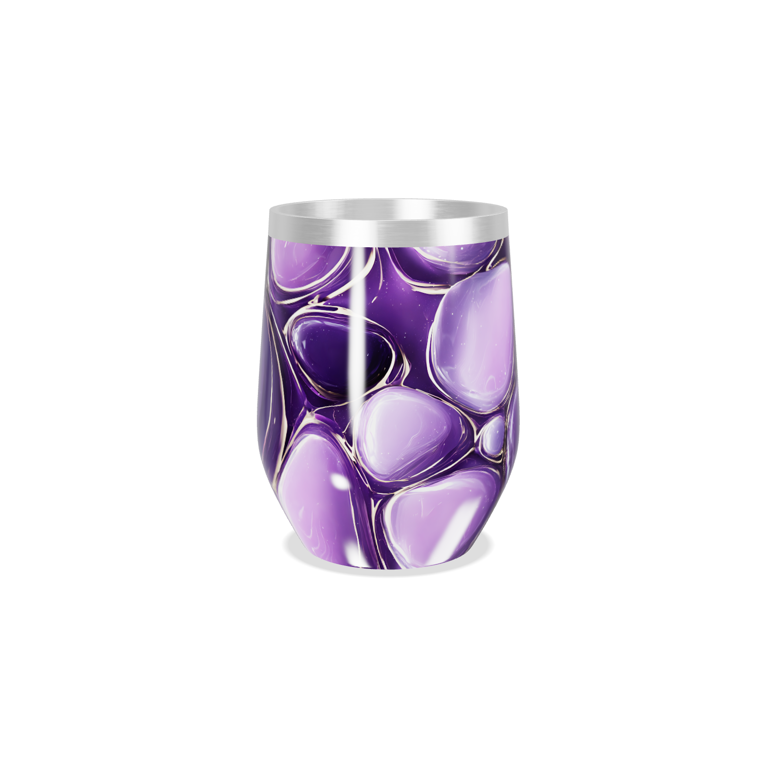 Copo Térmico Slim - Roxo com Estampa Abstrata