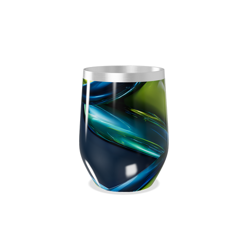 Copo Térmico Slim - Azul Verde Abstrato Inox