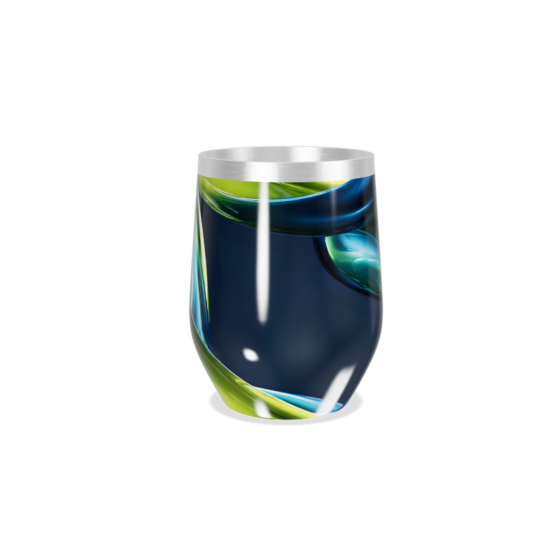 Copo Térmico Slim - Azul Verde Abstrato Inox