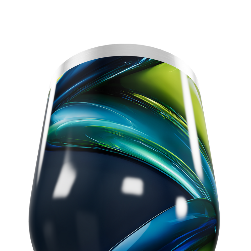 Copo Térmico Slim - Azul Verde Abstrato Inox