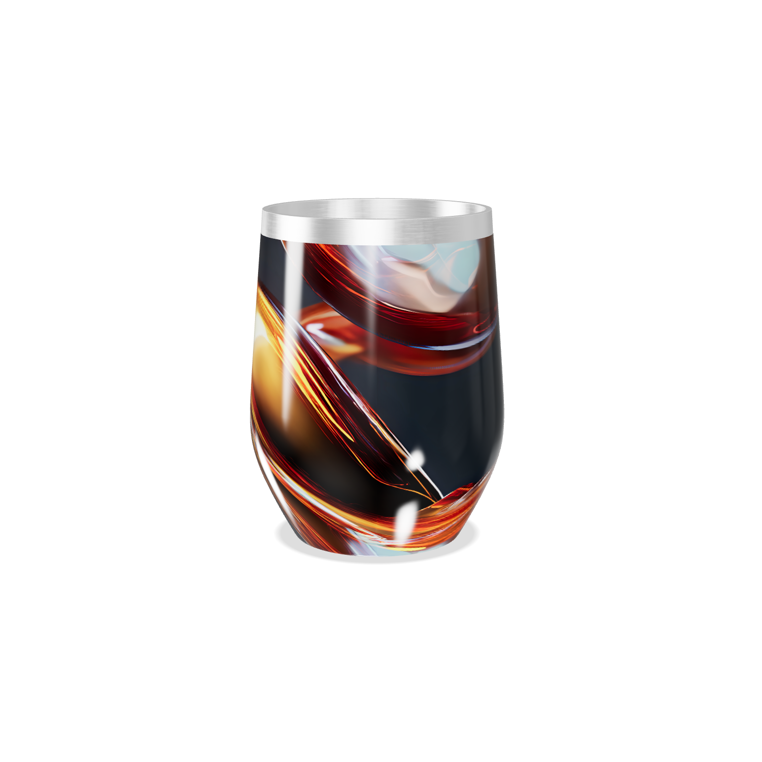 Copo Térmico Slim - Preto com Arte Abstrata