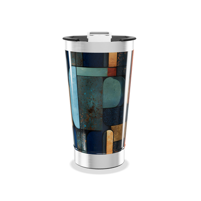 Copo Térmico - Estampa Geométrica Azul