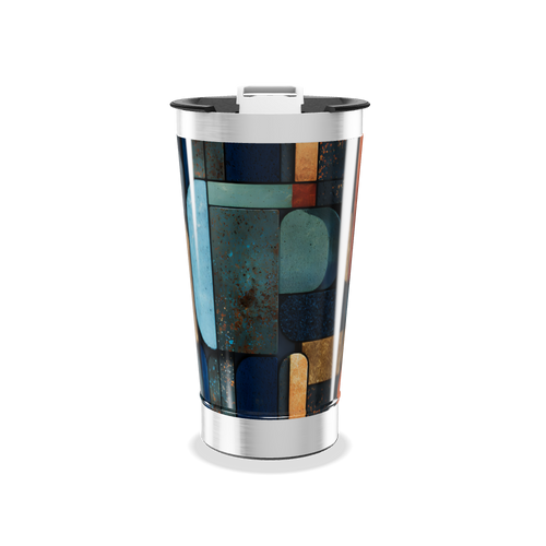 Copo Térmico - Estampa Geométrica Azul