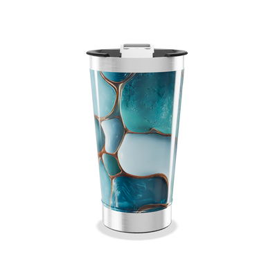 Copo Térmico - Azul Estampado Geométrico