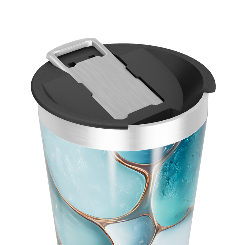 Copo Térmico - Azul Estampado Geométrico