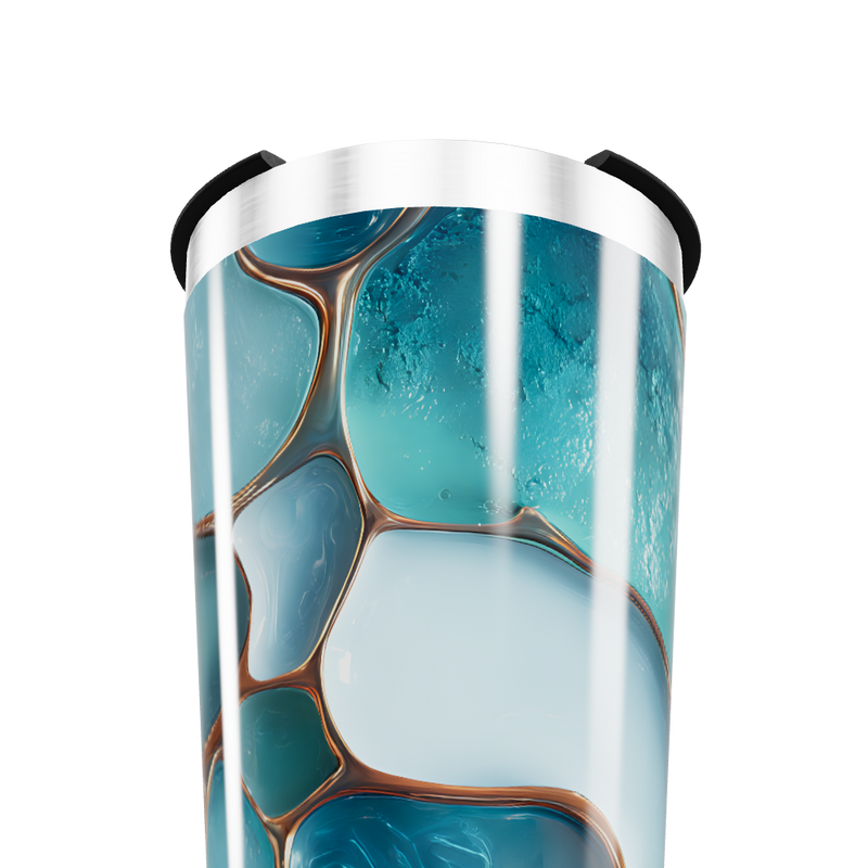 Copo Térmico - Azul Estampado Geométrico