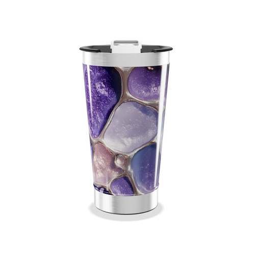 Copo Térmico - Estampa Pedras Roxas